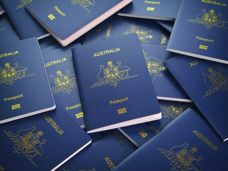 A pile of Australian passports